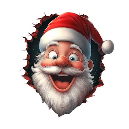 3D Julemand vægklistermærke, julevægklistermærke, Julemand der leverer gaver, 30*25 cm, PVC-materiale