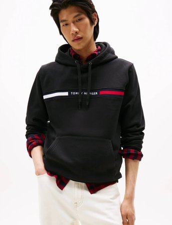 Tommy Hilfiger Hilfiger Chest Insert Hoody - Black - S