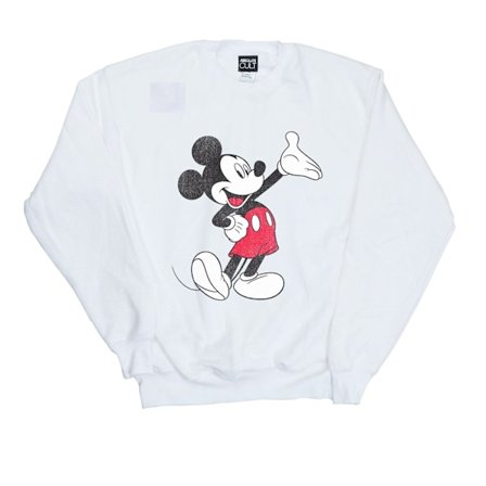 Mickey Mouse Dam/Dam Traditionell Wave Sweatshirt M Vit