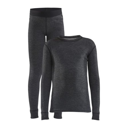 Craft Junior Core Wool Merino Set Children base layer set Black 146/152