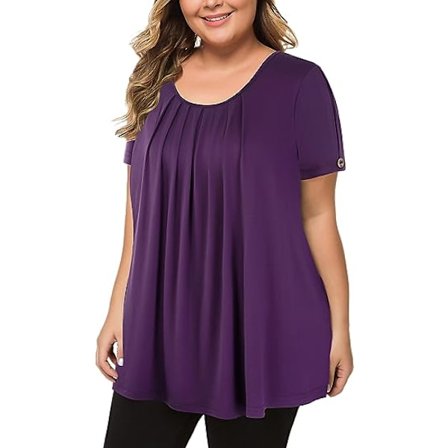 Kvinnors Plus Size Topp Kortärmad Flytande Skjorta Casual Skjorta Tunika