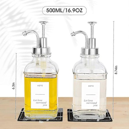 Kaffesirapdispenser, sirapsdispenser, glassirapsflaska med pump, sirapsflaska för kaffe, glas Co (FMY)