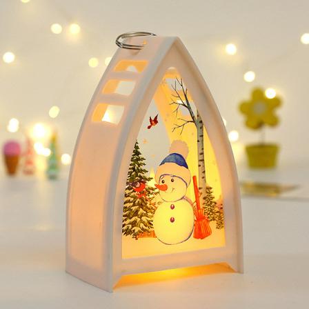 IC 9,5*6,3*15CM LjSLUSstake värmeljSLUShållare Bordsdekoration för alla hjärtans dag Julbröllop Halloween Ceremoni, rund bur (vit snögubbe)