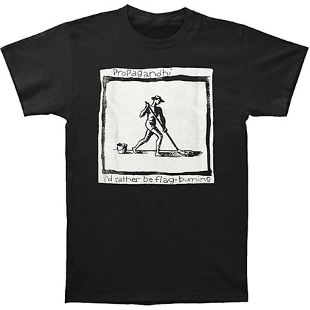 Propagandhi mäns I'd Hellre Be Flag Burning Slim Fit T-shirt Svart