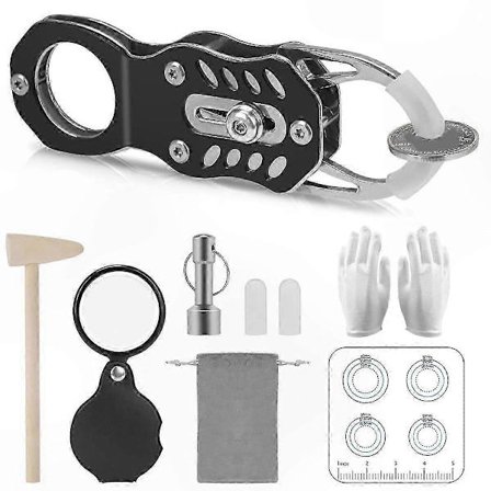 Møntresonansverifikationssæt med størrelsessammenligningsværktøj til test af lommemønter