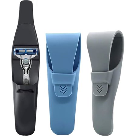 3-pakkaus universaaleja silikonisia partahöylän pidikkeitä - Yhteensopiva Gillette Parker Merkur -partahöylien kanssa, pehmeä liukumaton suojakotelo 