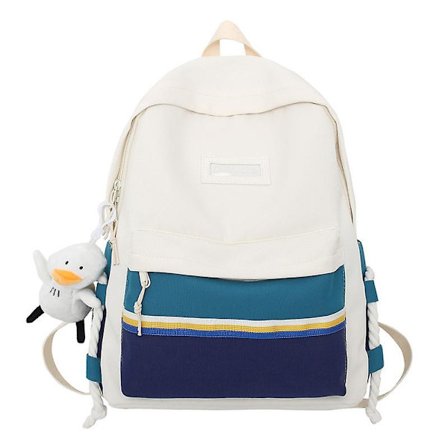 Canvas kvinnliga gymnasieelever ryggsäck bärbar datorväska