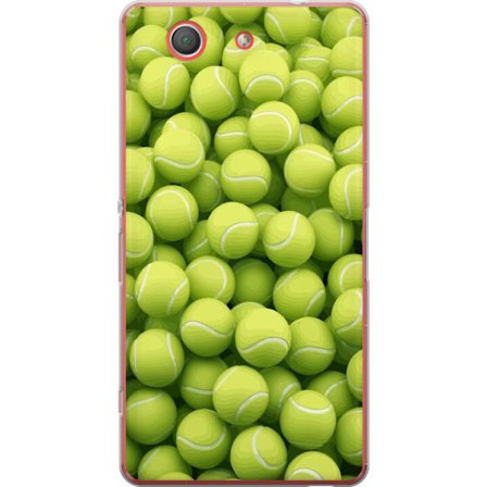 Kompatibelt Mobilskal till Sony Sony Xperia Z3 Compact Mönster av gröna tennisbollar i hög detalj, sportigt motiv med repetitionstextur och stark f