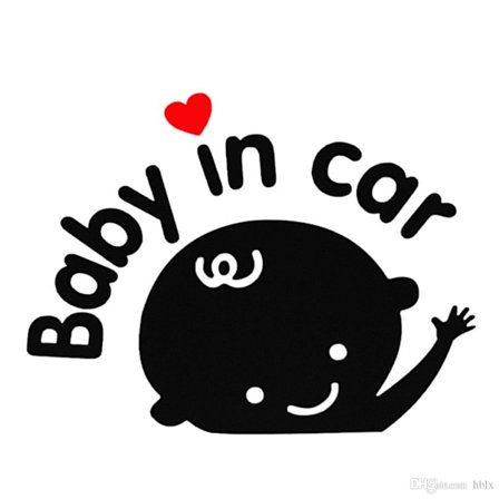 2st Baby dekal " Baby in car " Självhäftande