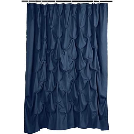 Duschdraperi i marinblå - 183x183cm - Waffle-väv, Polyester
