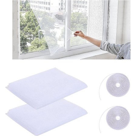 2 stk myggnett for vinduer, insektsnett, 130 cm x 150 cm, myggnett