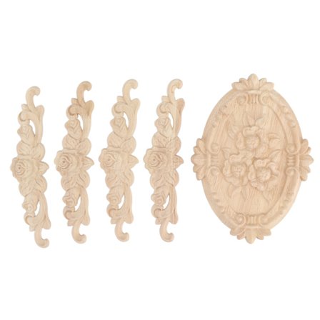 Dekorative hjørneapplikasjoner i utskåret tre i europeisk stil for dekorasjon av skapdører