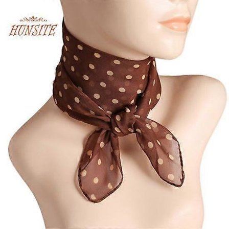 Dam Scarf Pricktryck Färgmatchning Tunn Andningsbar Lätt Halsdekoration Chiffong Dam Huvud Hals Fyrkantig Scarf Klädtillbehör [BR]