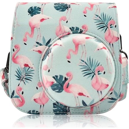 Kamerafodral Kompatibelt Fujifilm Instax Mini 8 / Mini 9 Instant Camera - Läder Kameraväska Rese Kamerafodral Väska Med Avtagbar Axelrem - Fla