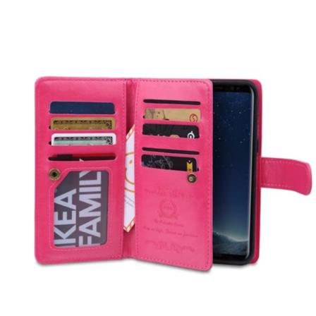 Elegant 9 Kort Plånboksfodral För Samsung Galaxy S8 Rosa
