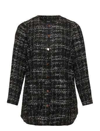 Mary, L/S, Indoor Jacket Overshirts Svart Zizzi*Betinget Tilbud