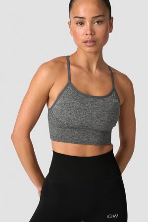 ICANIWILL - Queen Mesh Seamless Sports Bra Grey Melange - Urheiluliivit - Naiset - Treenivaatteet ICIW:ltä