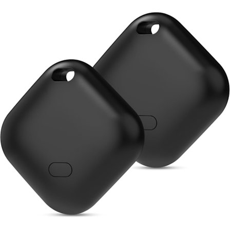 Nøkkelfinner, Lommeboksporing Fungerer med Apple Finn Mine (kun iOS), Utskiftbart Batteri, Vannresistent, Bluetooth Objektfinner (Svart, 2-pakning)