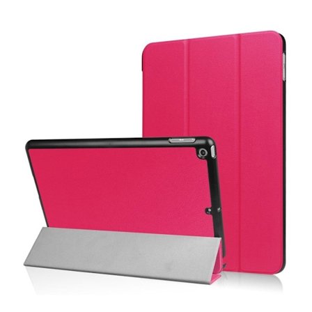 iPad (2017) stilfuldt og stærkt læder etui - Hot pink
