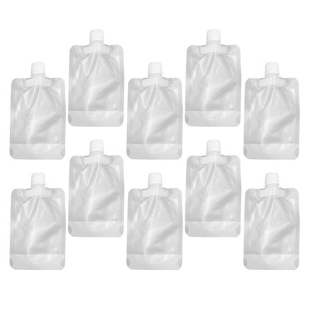 10 stk. klare PET-påfyllbare kosmetikkflasker med vipplokk og vrilukking, reisestørrelse