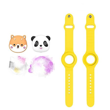 2 kpl Airtag-pidike lapsille, Airtag-rannekoru lapsille, söpö sarjakuva DIY lasten Air Tag -ranneke silikoninen kadonneen estävä rannekoru