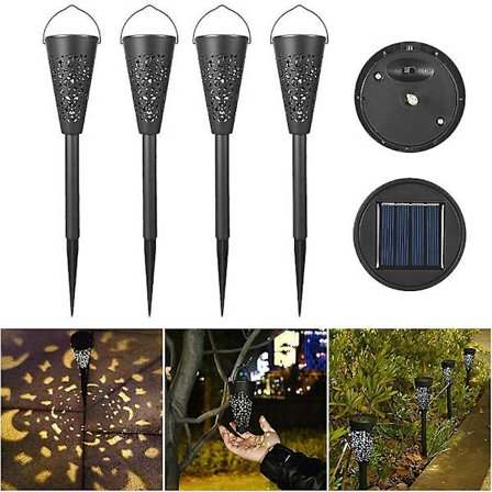 4 stk. Hagebelysning Utendørs Solcelle-LED Vanntette Hage