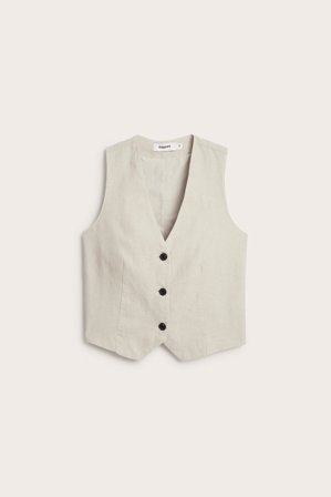 Kappahl | Kostymväst i linnemix | Offwhite