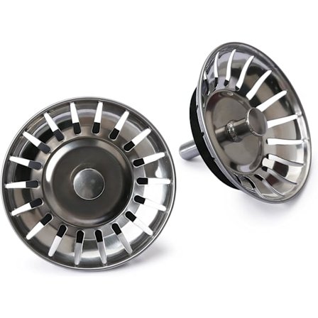 2 stk. Vaskesil Strainer Plugg Kjøkkenavløp Stopper Rustfritt Stål Vask Plugg Utbytting med 18 Hull Plugg Vask Stopper Vanntett Vask Diameter 78mm