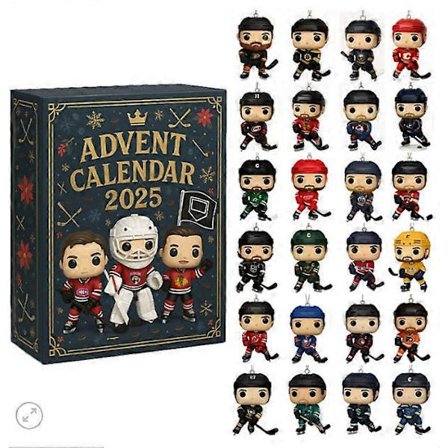 American NHL Ishockeylag Adventskalender Överraskningslåda Julgransdekoration, Akrylhänge