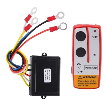 Universal trådløs winch fjernbetjeningssæt med modtager 12V 24V til lastbil Jeep ATV SUV rød