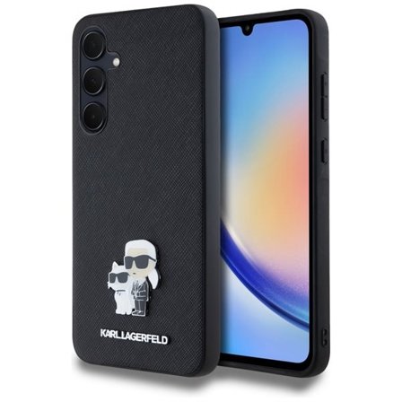 Karl Lagerfeld Saffiano Karl&Choupette Pin-etui til Samsung Galaxy A35 - sort