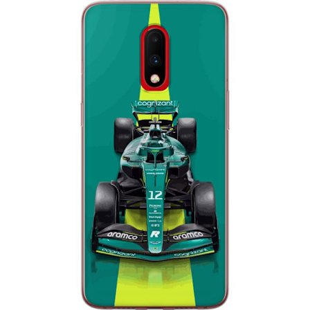 Yhteensopiva Puhelinkuori OnePlus OnePlus 7 Aston Martinin Formula 1 -auto vihreässä kilpailumuotoilussa, jossa on moderni studiosentuntma
