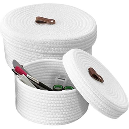 Kosmetisk förvaringskorg med lock: korg med lock, förvaringskorgar, förvaringslådor, rottingförvaringskorg med lock, förvaringslåda