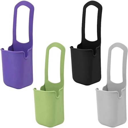 ING af 4 silikone kopholdere til headset, cykler, mountainbikes, scootere, rollatorer, kørestole, golfvogne og trehjulede cykler til mange flasker og 