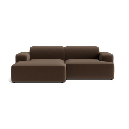 Madrid chaiselong sofa, venstrevendt - Lisboa Brun - 240x101x73cm - Flyder Sofa med bred chaiselong og dybt sæde - Perfekt komfort