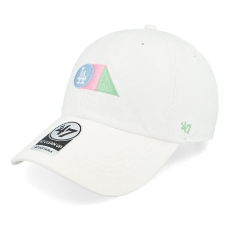 47 Brand - MLB Vit unconstructed Keps - Los Angeles Dodgers MLB Purpose 47 Clean Up White Dad Cap @ Hatstore