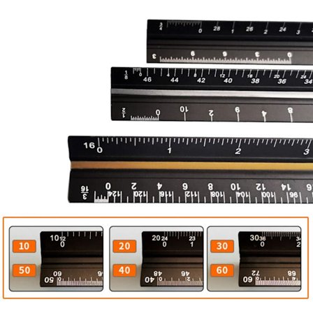 Skala Linjal Triangulär Linjal BLACK INCH LARGE SCALE INCH LARGE Black INCH LARGE SCALE-INCH LARGE SCALE