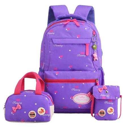 3st/ set tryck skolväskor ryggsäckar skolväska mode barn härlig ryggsäck för barn flickor skolväska student mochilasäck 3 purple none
