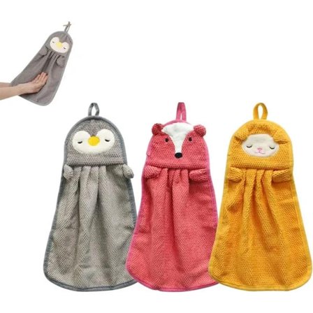 Sød Dyrehåndklæde Lille Håndklæde til Børn Hurtigtørrende