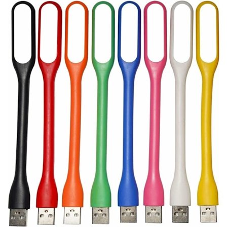 8-delt USB LED-lys, Mini fleksibelt USB-lys, Bærbar PC/tastaturlys, USB-leselys, Liten boklys, 8 farger