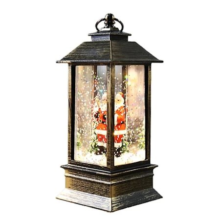 Joulupallo Lyhty Paristokäyttöinen LED-lamppu Vesi Kimalteleva Tonttu Lumiukko Riippuva Yövalo Loman Koti Koriste Ornamentti 1