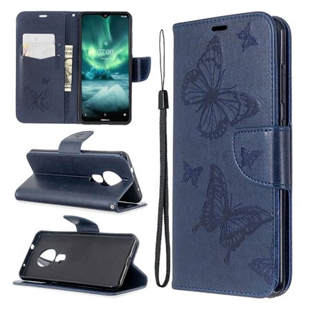 Butterfly Nokia 7.2 / 6.2 flip kotelot - Sininen