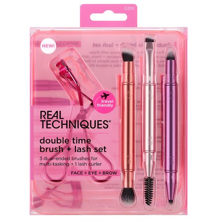 Real Techniques Double Time Retractable Brush Set, Makeup, Makeupbørster, Makeupbørstesæt