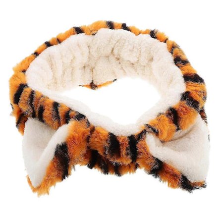 Søtt pannebånd med tigerører for barnefest ansiktsvask myk plysj sikkert hår 1 sett