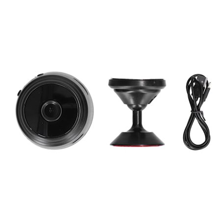 Webkamera HD 1080P Trådløs WiFi Fjernkontroll Hjem Ladbar Kamera for Mobiltelefon Nettbrett Sort
