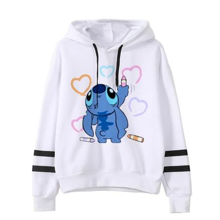 Y2k Cartoon Lilo ja Stitch hauskat hupparit naisille Harajuku söpö Stitch Anime-paita Manga Streetwear Hoody naisille lapsille 59005 59005 S
