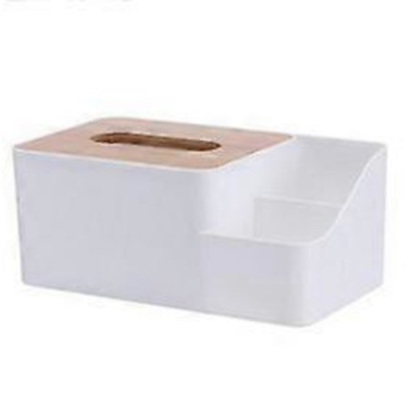 Trä Vävnadsbox, Rektangulär Vävnadshållare i Trä för Förvaring på Badrumskommod