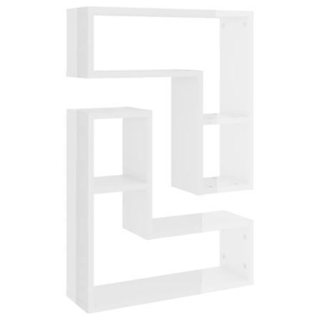 Vidaxl Vägghyllor 2 St Vit Högglans 50x15x50 Cm Konstruerat Trä Vit