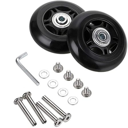 Reservehjul til bagasje, gummihjul med svingbare hjul