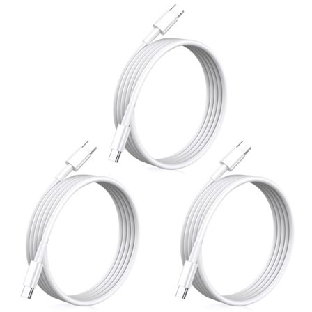 3-pakka 2m USB-C -kaapeli Lataus Tiedonsiirto iPhone 16, 15 iPad Mac Valkoinen 3-PAKKA 2M Latauskaapeli Valk